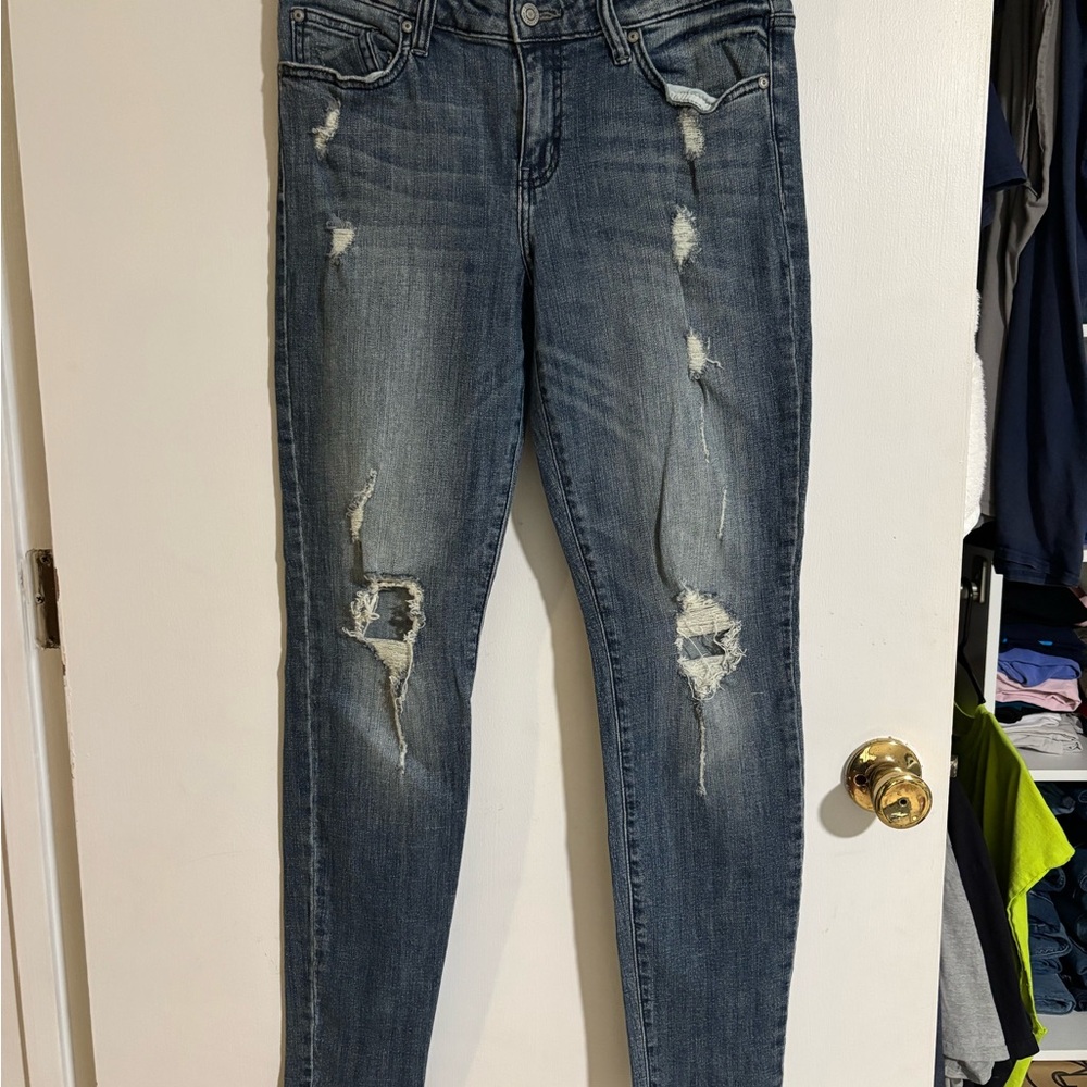 Eunina Blue Skinny Jeans Distressed Style